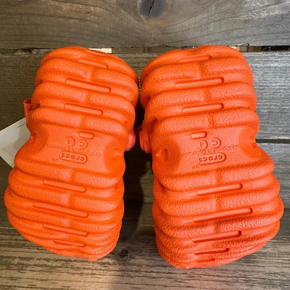 New NWT Little Kids‎ Crocs Echo Orange Comfort Clogs Sandals Shoes Size 4 C
